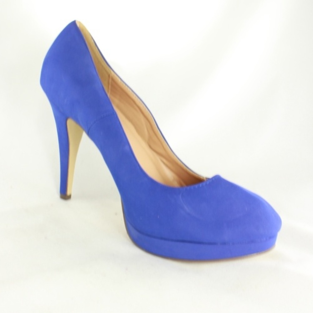 New JOURNEE COLLECTION Blue Suede Pump Heels